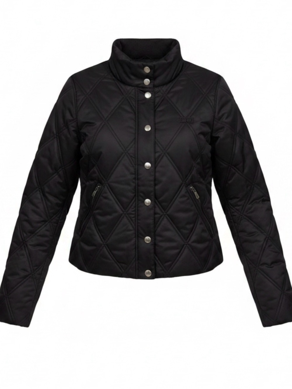 Vintage Guess Black Quilted Diamond-Stitch Puffer Jacket